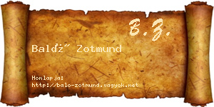 Baló Zotmund névjegykártya